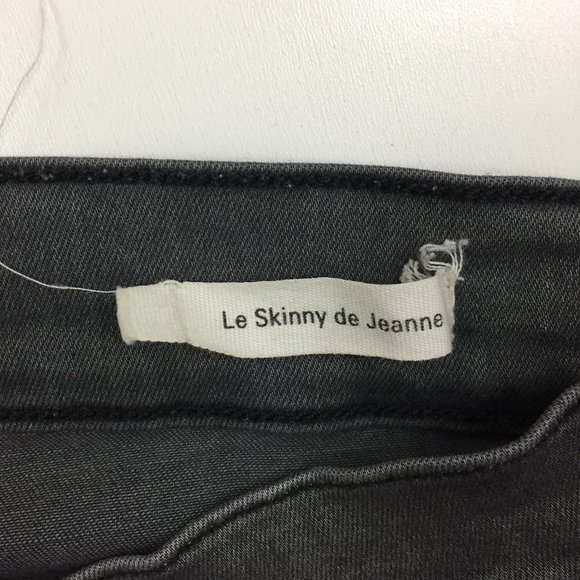 FRAME Denim Le Skinny De Jeanne Grey Shred Wash Distressed 5 Pocket Jeans - Picture 3 of 13